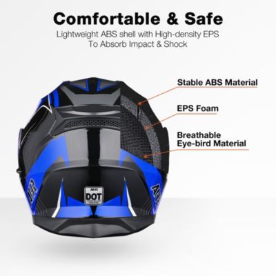 RUN-M3 Modular Flip Up Helmet Full Face Dual Visor DOT Motorcycle Bike