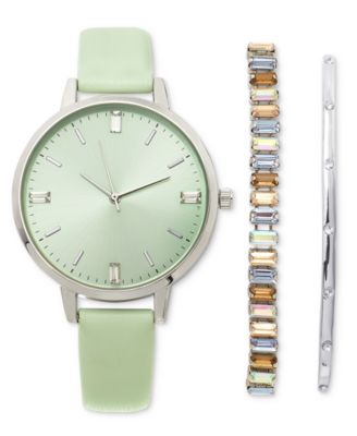 I.N.C. International Concepts Women s Green Strap Watch 38mm Set Created for Macy s Macy s