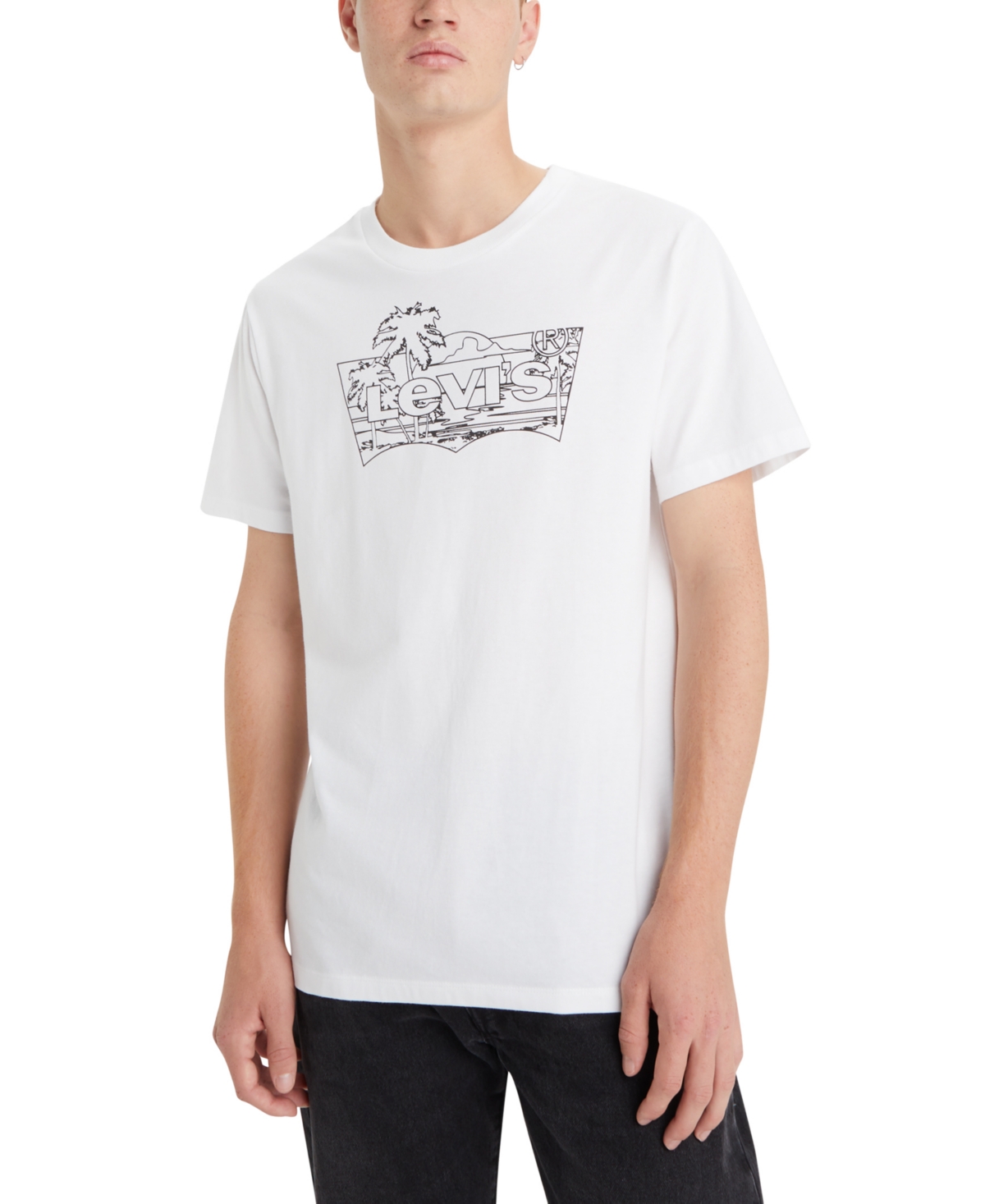 Shop Levi's Men's Classic-fit Logo Outline Graphic T-shirt In Palm Outli
