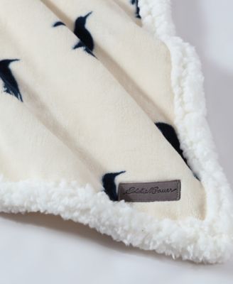 Emperor Penguin Print Sherpa Throw, 50" x 60"