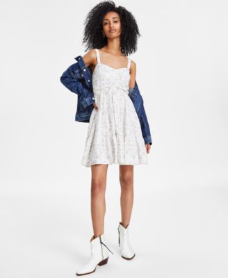 Lucky Brand - Women's Sweetheart-Neck Cinched-Bodice Mini Dress