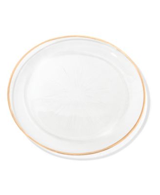 Elite Glass Charger Plate with Gold-tone Rim, 13"