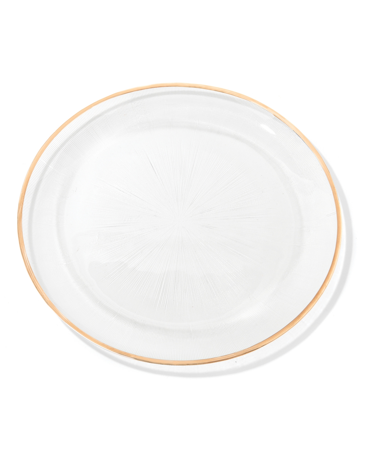 American Atelier Elite Glass Charger Plate With Gold-tone Rim, 13"