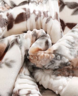 Printed Faux Mink Weighted Bed Blanket, 12 lbs, King