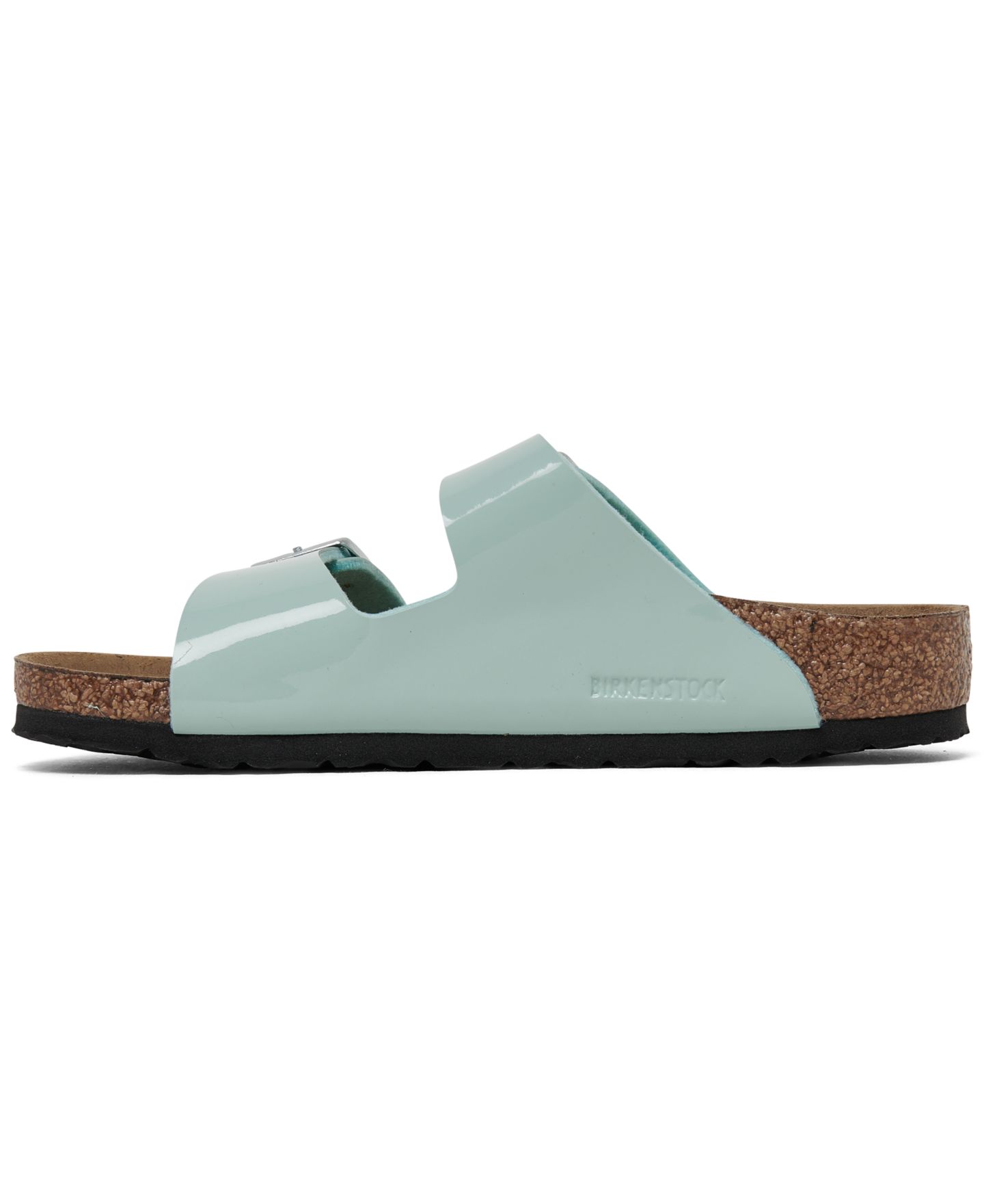 Сандалии Birkenstock Arizona Birko-Flor Patent Sandals from Finish Line для девочек, цвет: Зелёный — фото 3