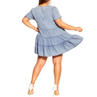 Women's Denim Tier Dress
