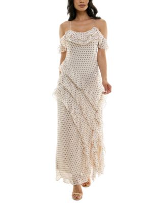 Speechless - Juniors' Scoop-Neck Ruffled-Chiffon Maxi Dress