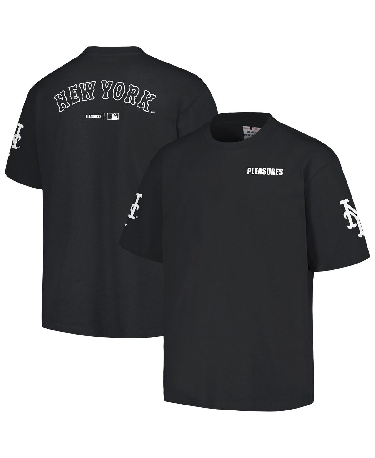 Pleasures Men's  Black New York Mets Team T-shirt