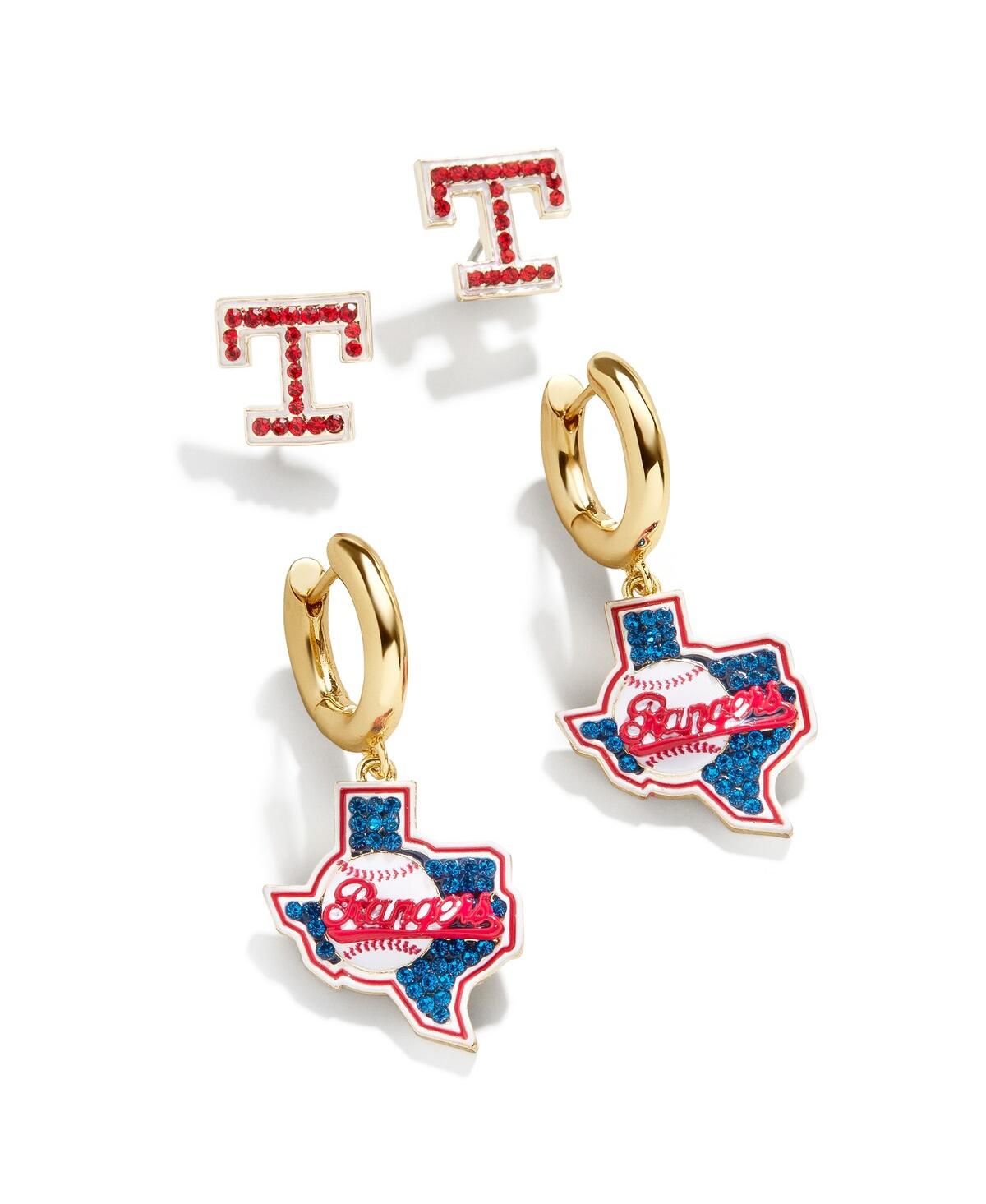 Shop Baublebar Women's  Gold-tone Texas Rangers Team Earrings Set In Multi