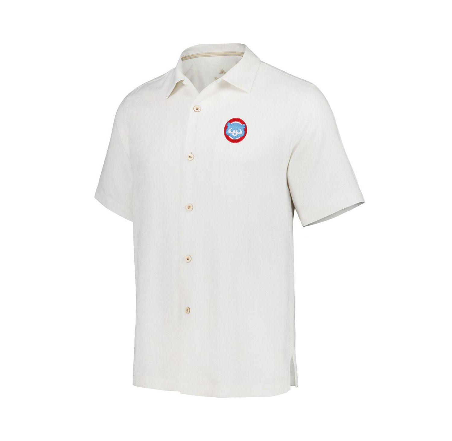Men's White Chicago Cubs Sport Tropic Isles Camp Button-Up Shirt