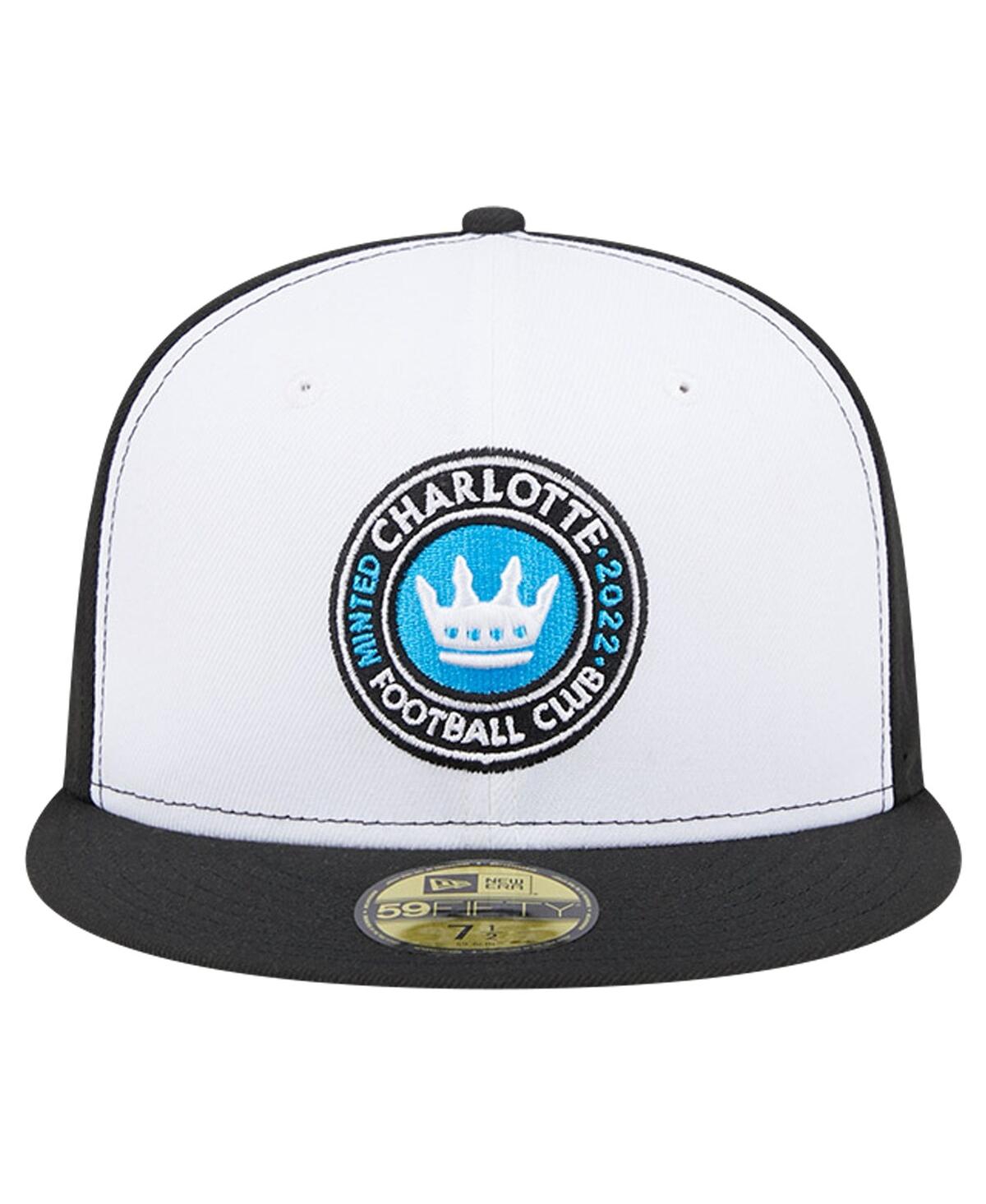 Shop New Era Men's  White, Black Charlotte Fc 2024 Kick Off Collection 59fifty Fitted Hat In White,black