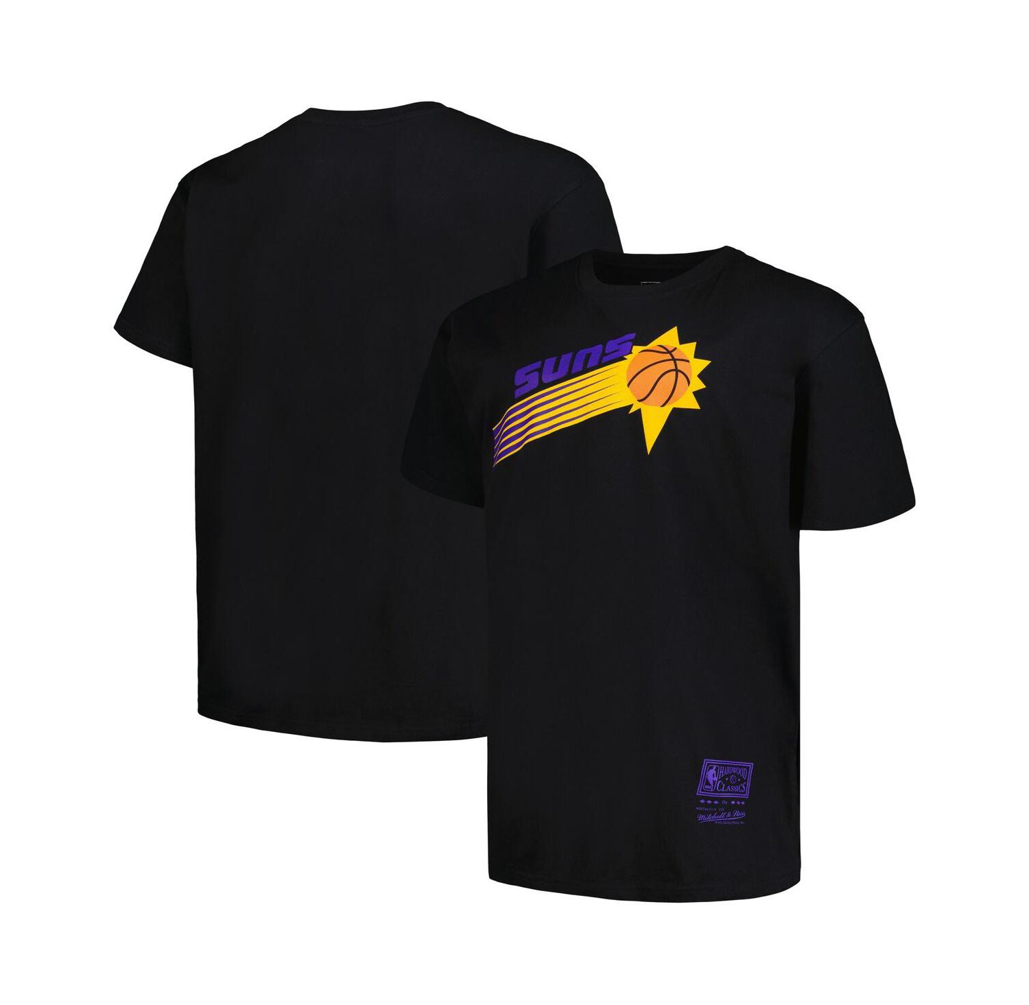 Men's Black Distressed Phoenix Suns Big and Tall Hardwood Classics Vintage-Like Logo T-shirt