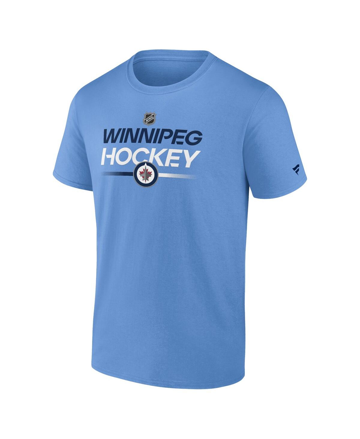 Shop Fanatics Men's  Blue Winnipeg Jets Authentic Pro Wordmark Alt Logo T-shirt
