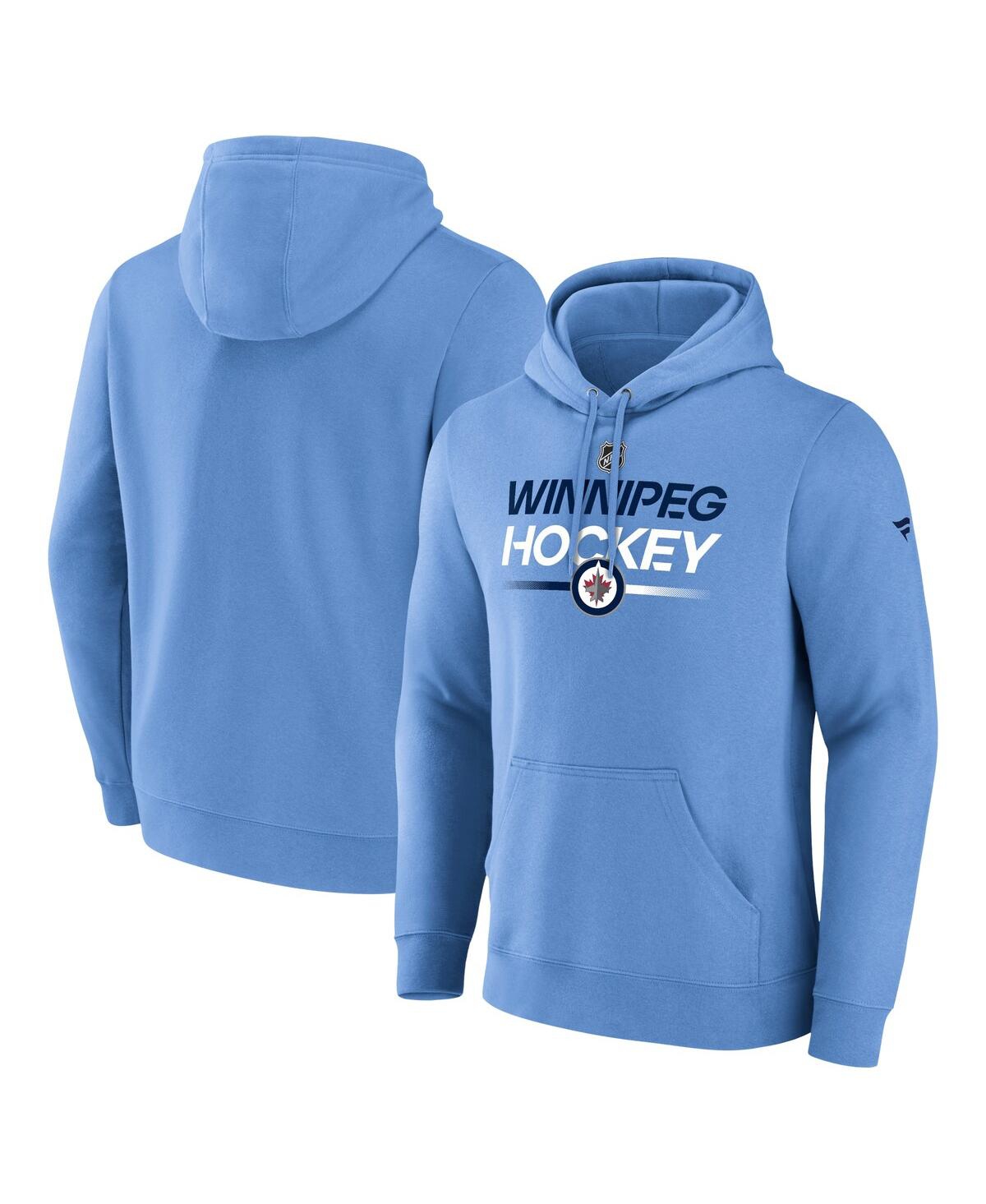 Fanatics Men's  Light Blue Winnipeg Jets Alternate Wordmark Fleece Pullover Hoodie