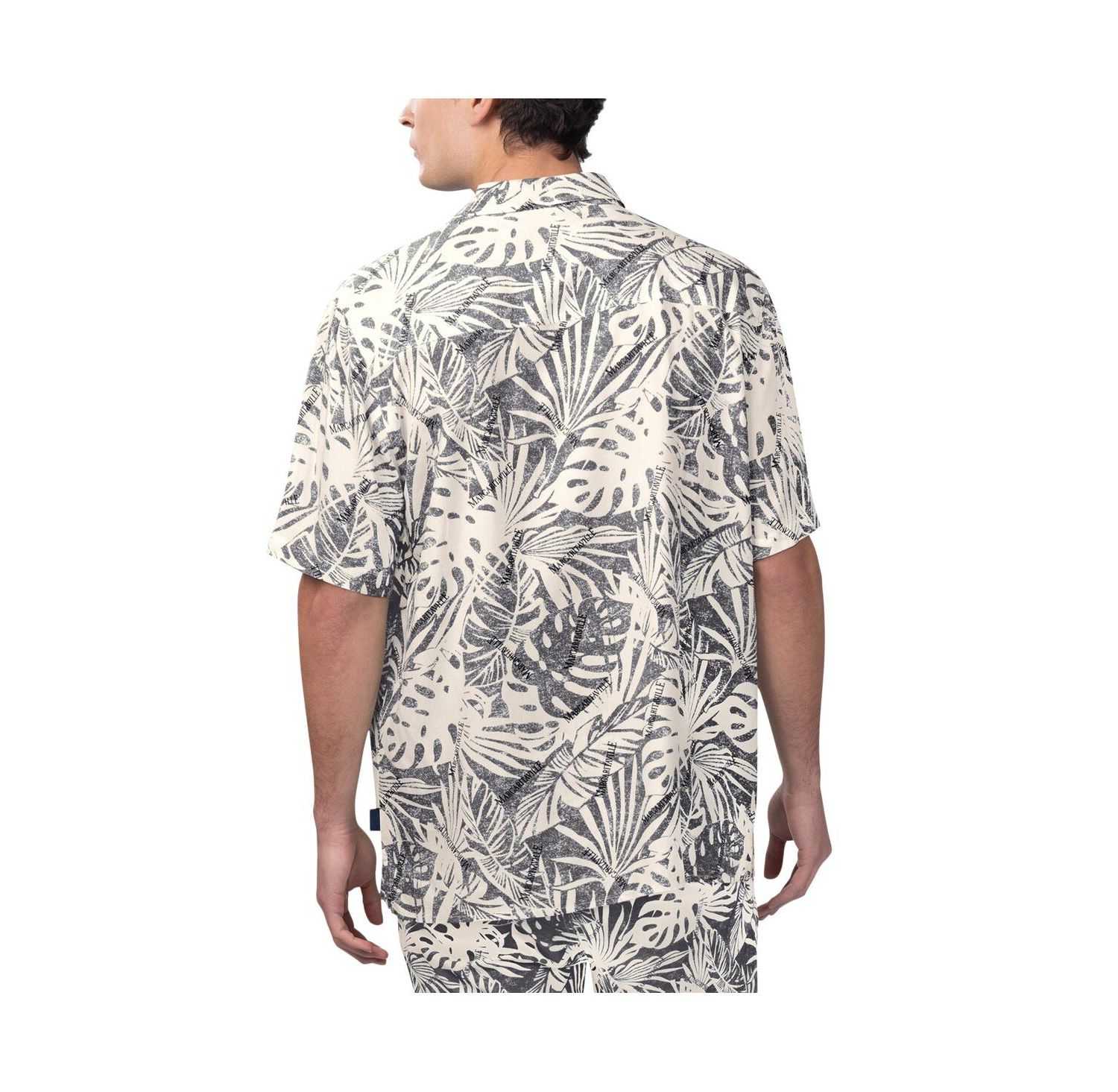 Men's Tan Las Vegas Raiders Sand Washed Monstera Print Party Button-Up Shirt