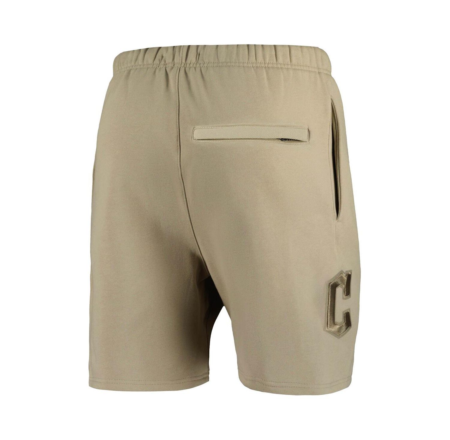Men's Khaki Cleveland Guardians Neutral Fleece Shorts