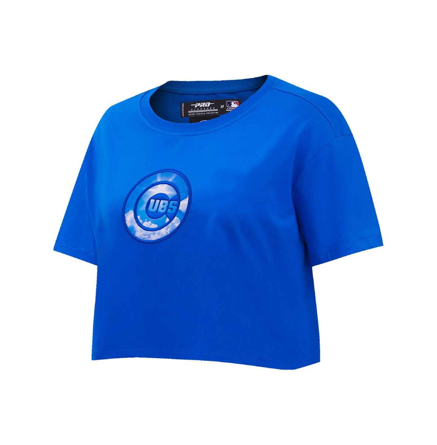 Женская футболка Pro Standard Royal Chicago Cubs Painted Sky Boxy Cropped — фото 4