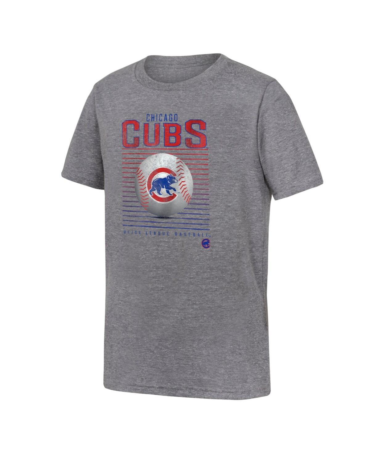 Shop Outerstuff Big Boys Fanatics Gray Distressed Chicago Cubs Relief Pitcher Tri-blend T-shirt