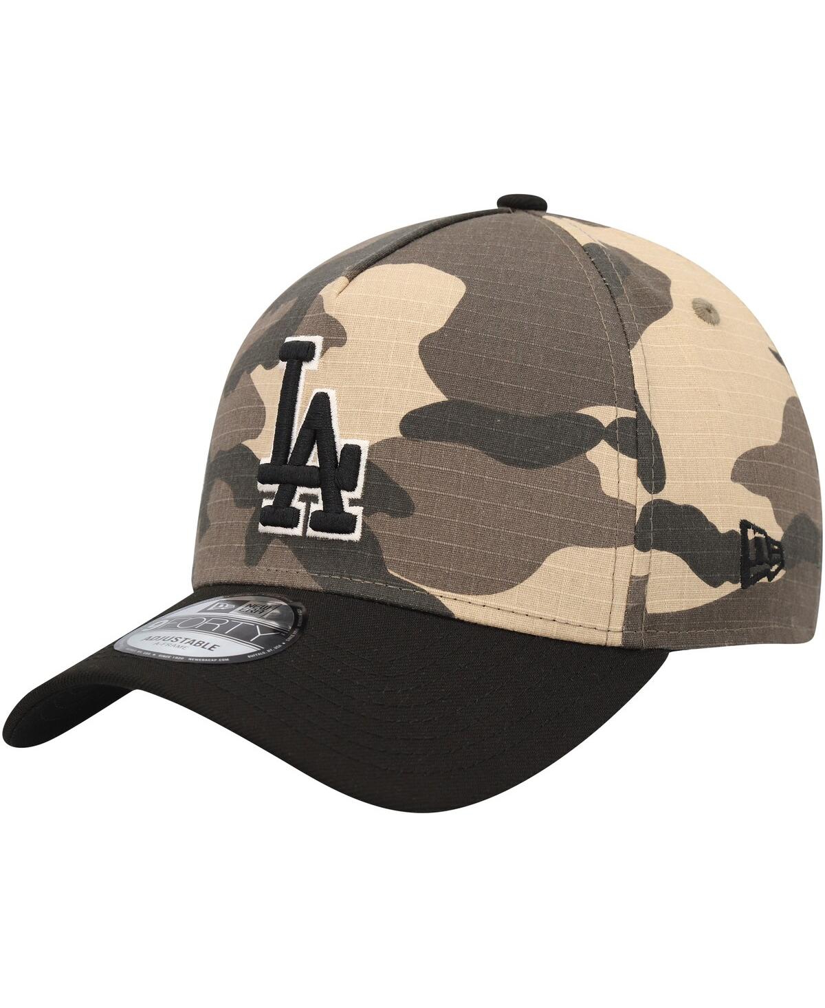 Shop New Era Men's  Los Angeles Dodgers Camo Crown A-frame 9forty Adjustable Hat