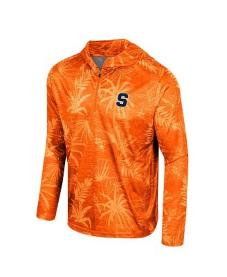 Men's Orange Syracuse Orange Palms Printed Lightweight Quarter-Zip Hooded Top