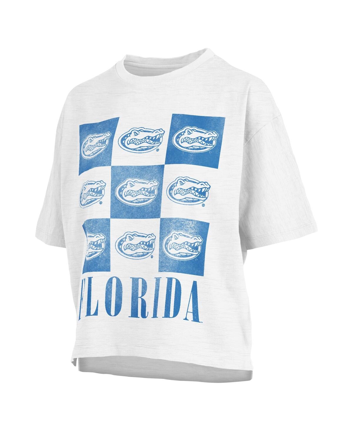 Shop Pressbox Women's  White Distressed Florida Gators Motley Crew Andy Waist Length Oversized T-shirt