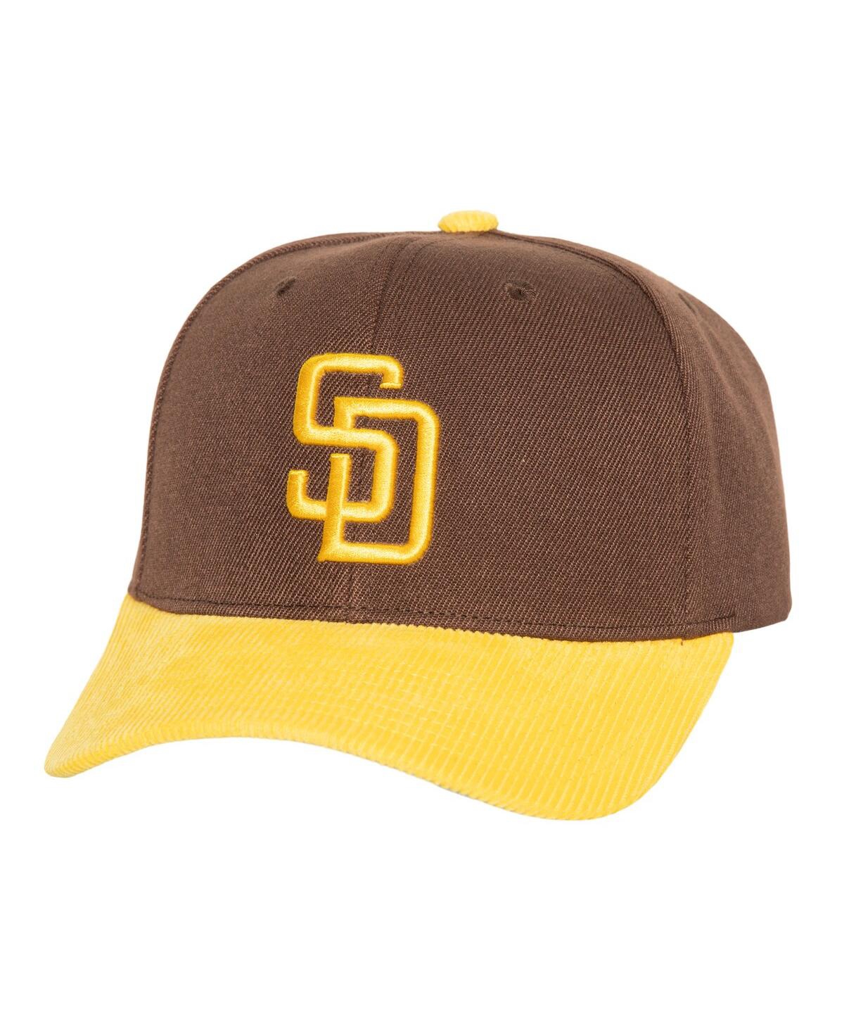 Men's Mitchell & Ness Brown San Diego Padres Corduroy Pro Snapback Hat - Brown