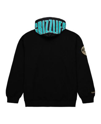 Men's Black Distressed Vancouver Grizzlies Hardwood Classics Team OG 2.0 Vintage-Like Logo Fleece Pullover Hoodie