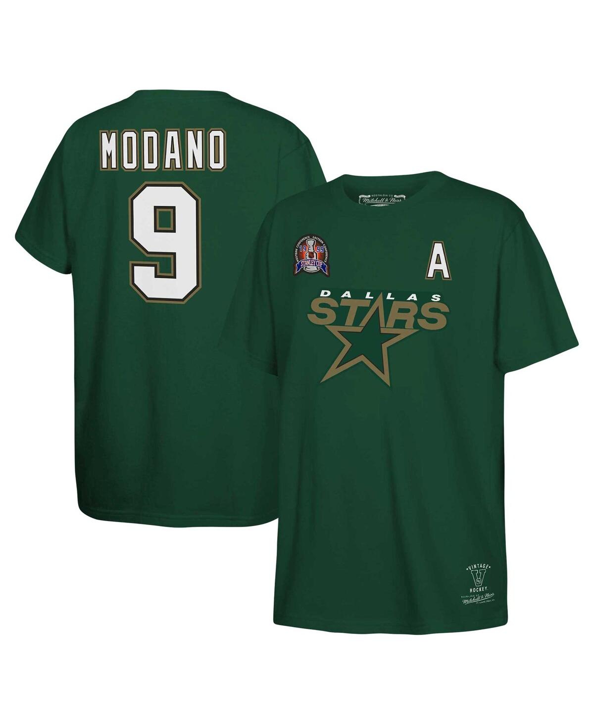 Mitchell & Ness Kids' Big Boys  Mike Modano Kelly Green Dallas Stars Name And Number T-shirt