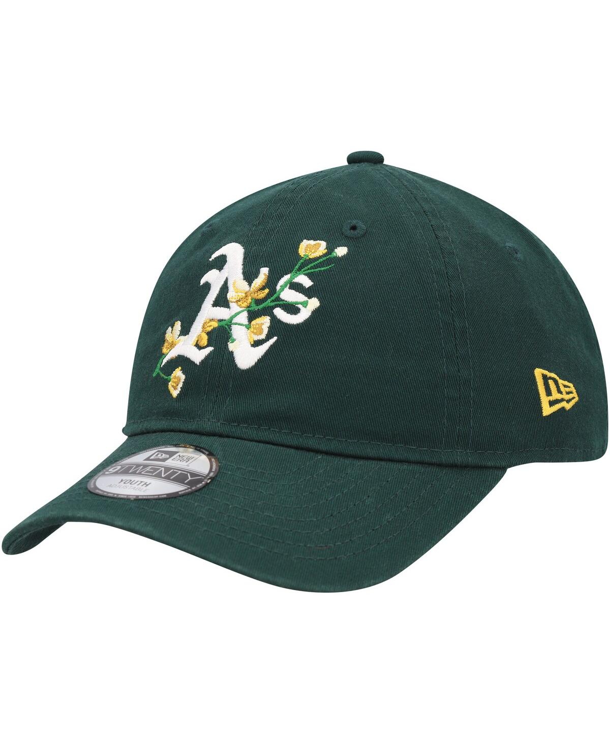 New Era Kids' Youth Boys And Girls  Green Oakland Athletics Game Day Bloom 9twenty Adjustable Hat