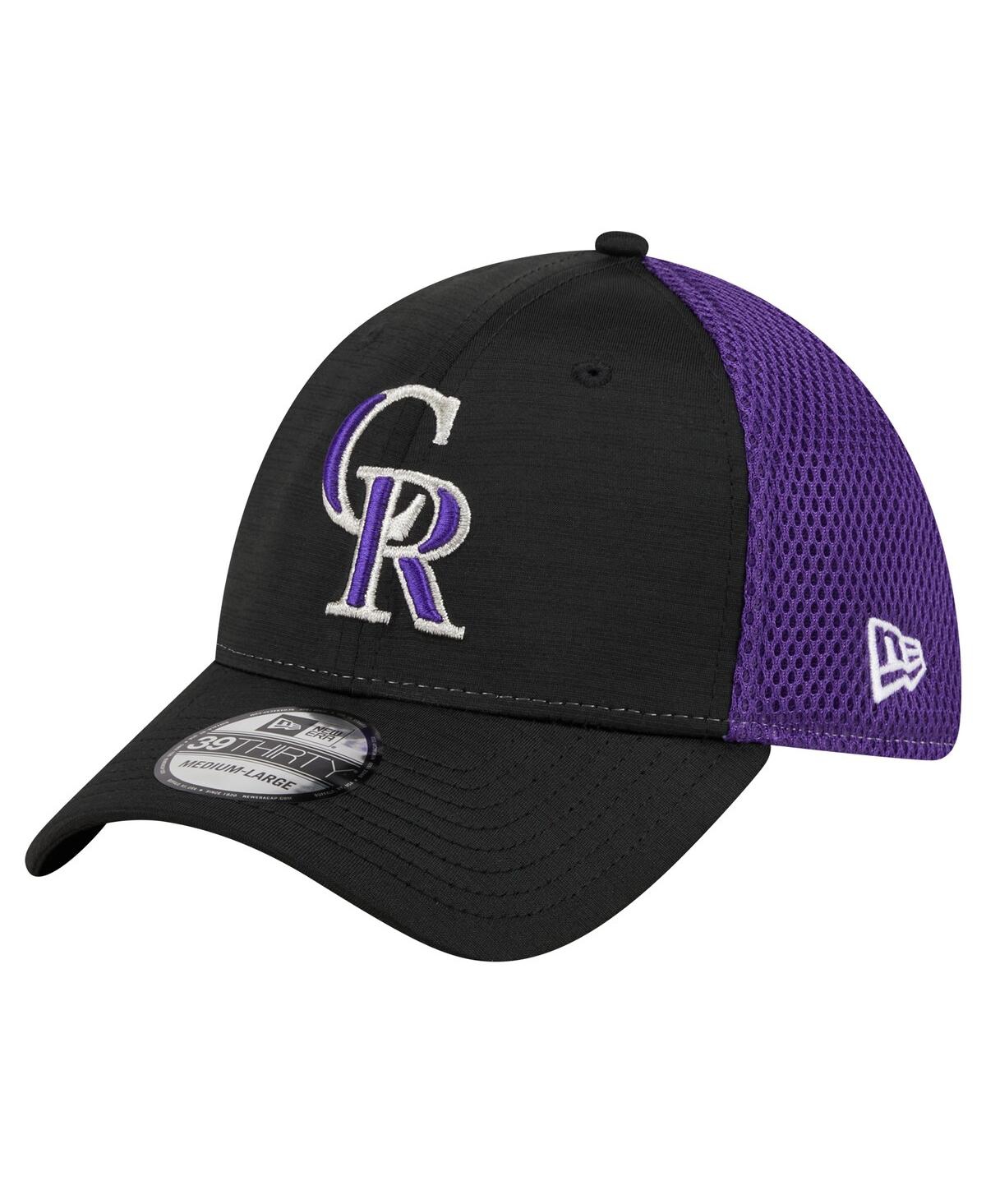 Shop New Era Men's  Black Colorado Rockies Neo 39thirty Flex Hat