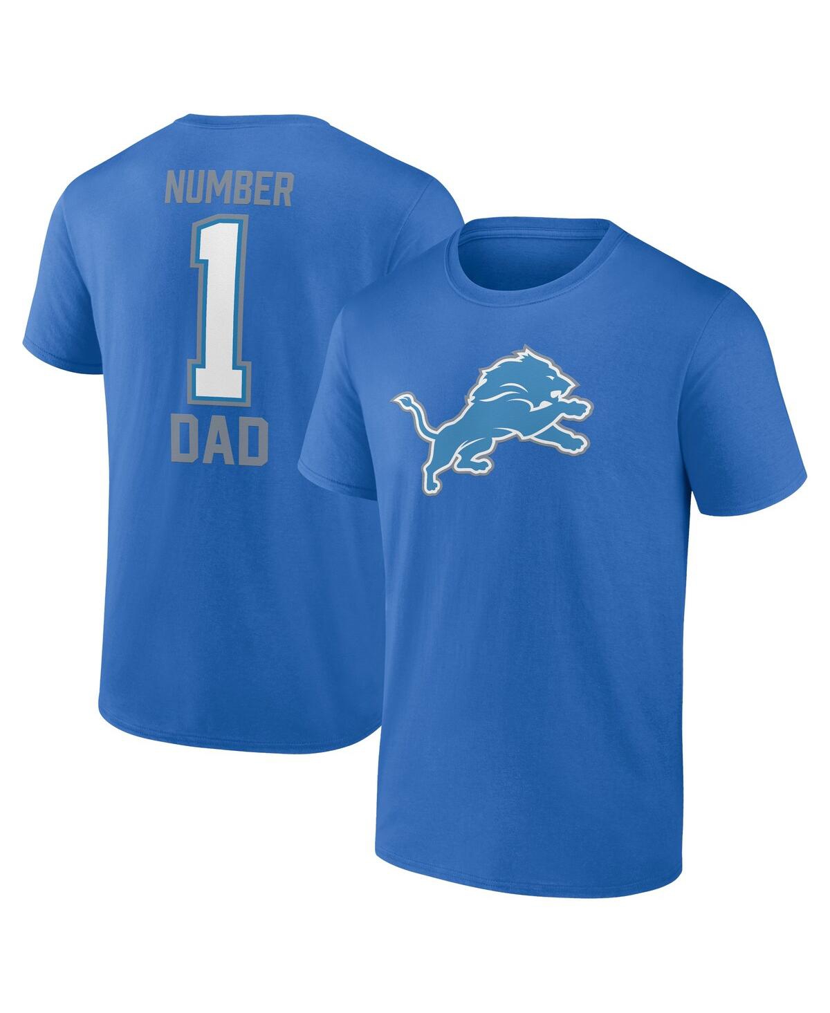 Shop Fanatics Men's  Blue Detroit Lions Father's Day T-shirt