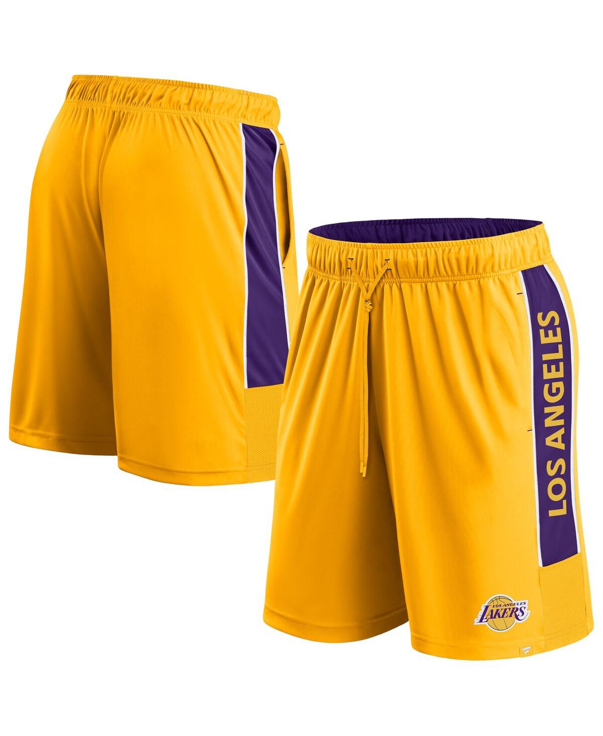 Shop Fanatics Men's  Gold Los Angeles Lakers Game Winner Defender Shorts