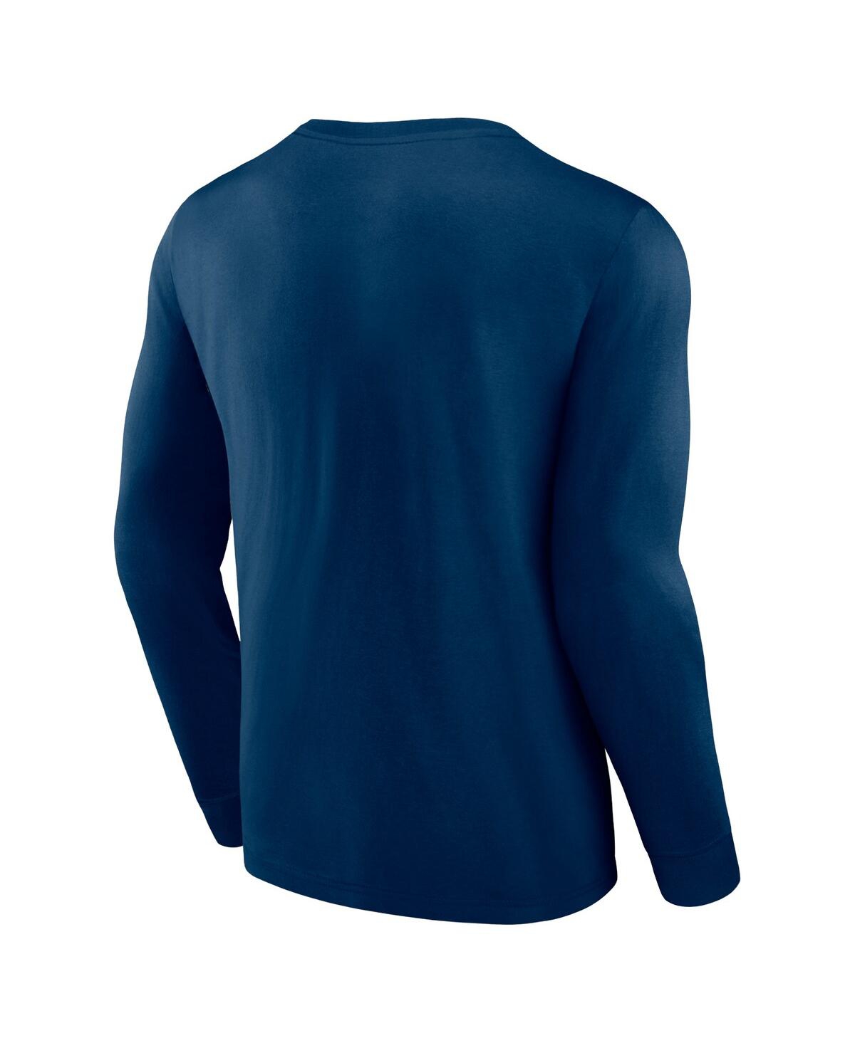 Shop Fanatics Men's  Deep Sea Blue Seattle Kraken Strike The Goal Long Sleeve T-shirt