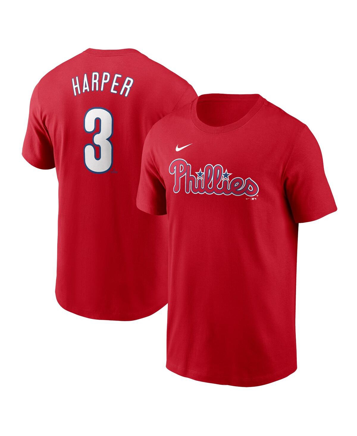 Shop Nike Men's  Bryce Harper Red Philadelphia Phillies Fuse Name And Number T-shirt