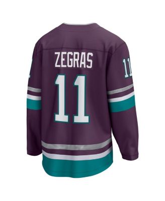 Men's Fanatics Trevor Zegras Purple Anaheim Ducks 30th Anniversary