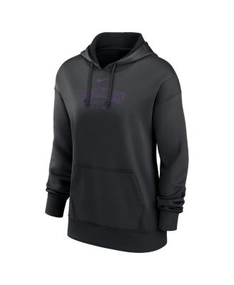 Women's Black Colorado Rockies Authentic Collection Performance Pullover Hoodie