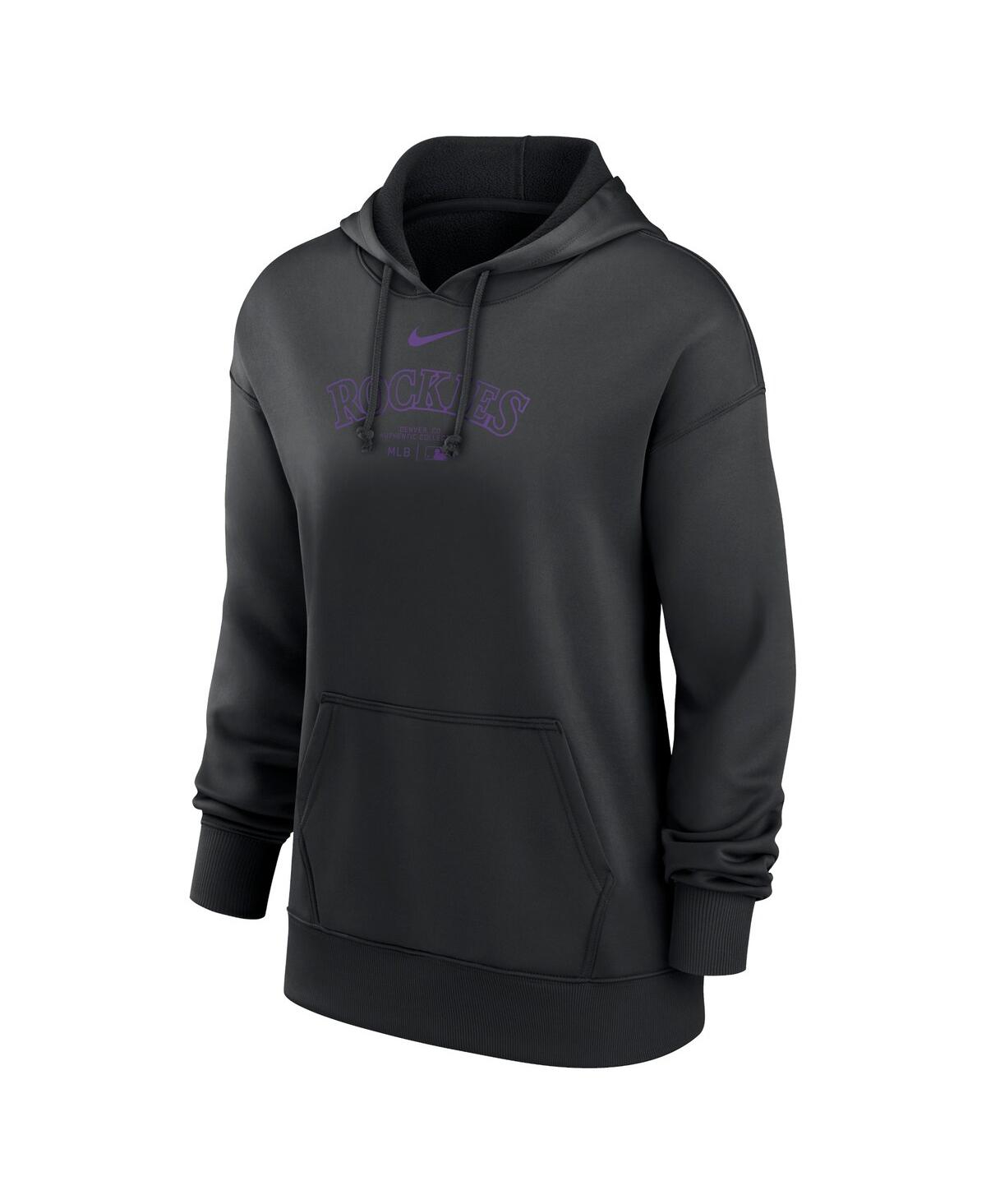 Shop Nike Women's  Black Colorado Rockies Authentic Collection Performance Pullover Hoodie