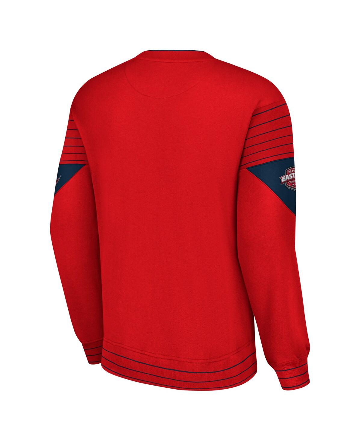 Shop Starter Men's  Red Washington Capitals Faceoff Pullover Sweatshirt