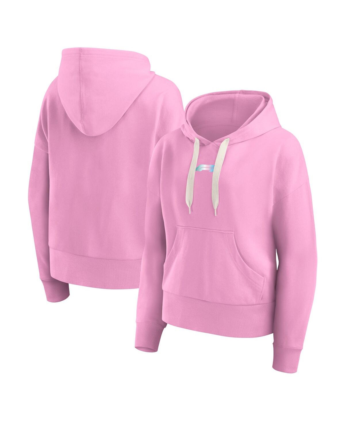 Shop Fanatics Women's  Pink Formula 1 Merchandise Y2k Badge Pullover Hoodie