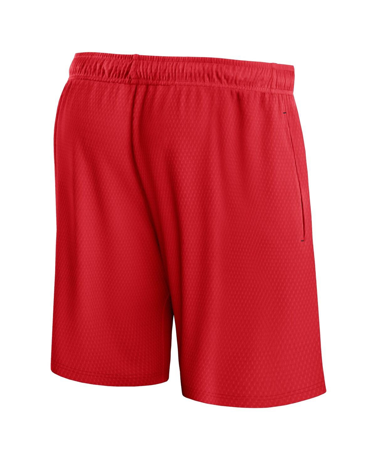 Shop Fanatics Men's  Red Houston Rockets Post Up Mesh Shorts