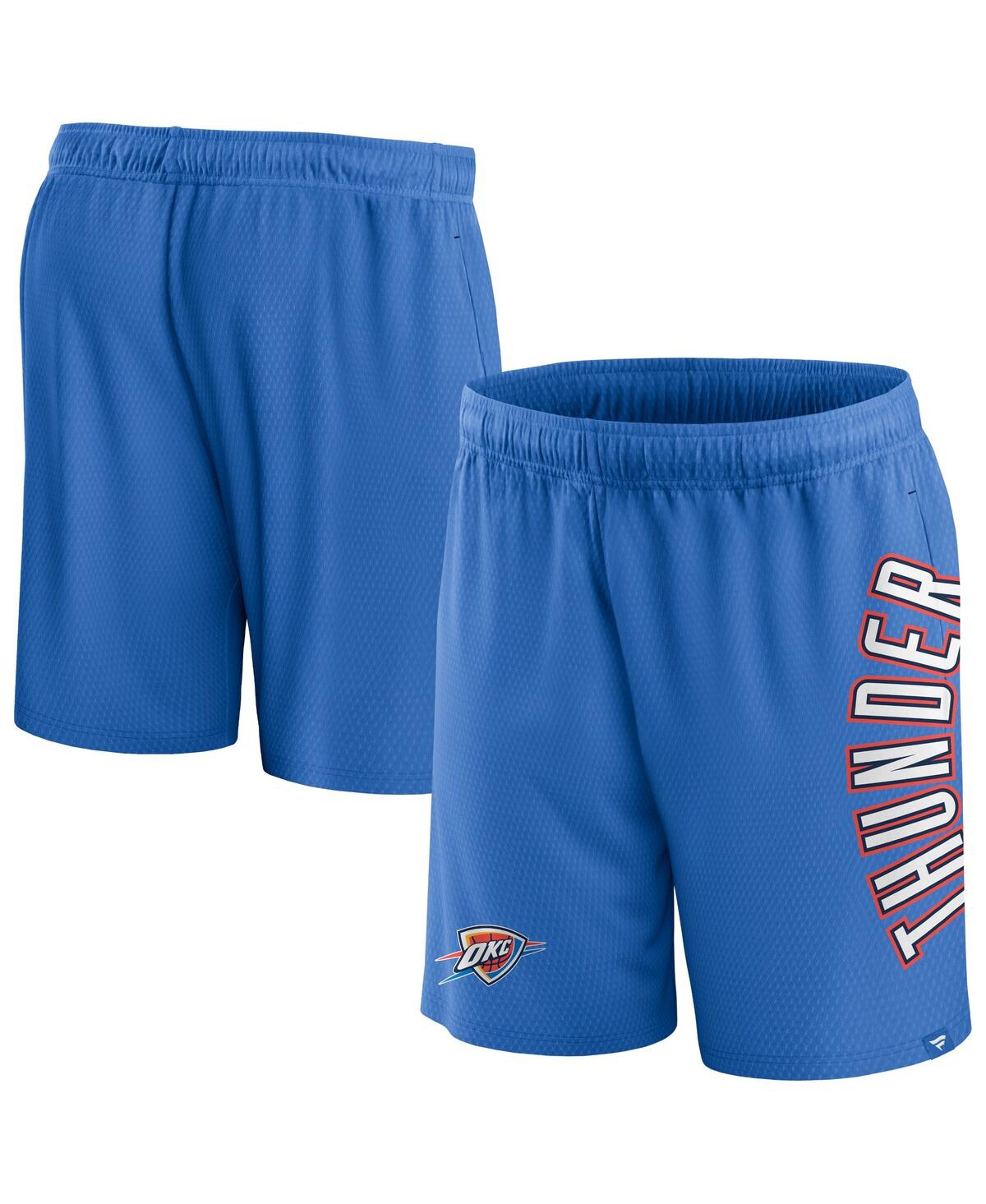 Shop Fanatics Men's  Blue Oklahoma City Thunder Post Up Mesh Shorts