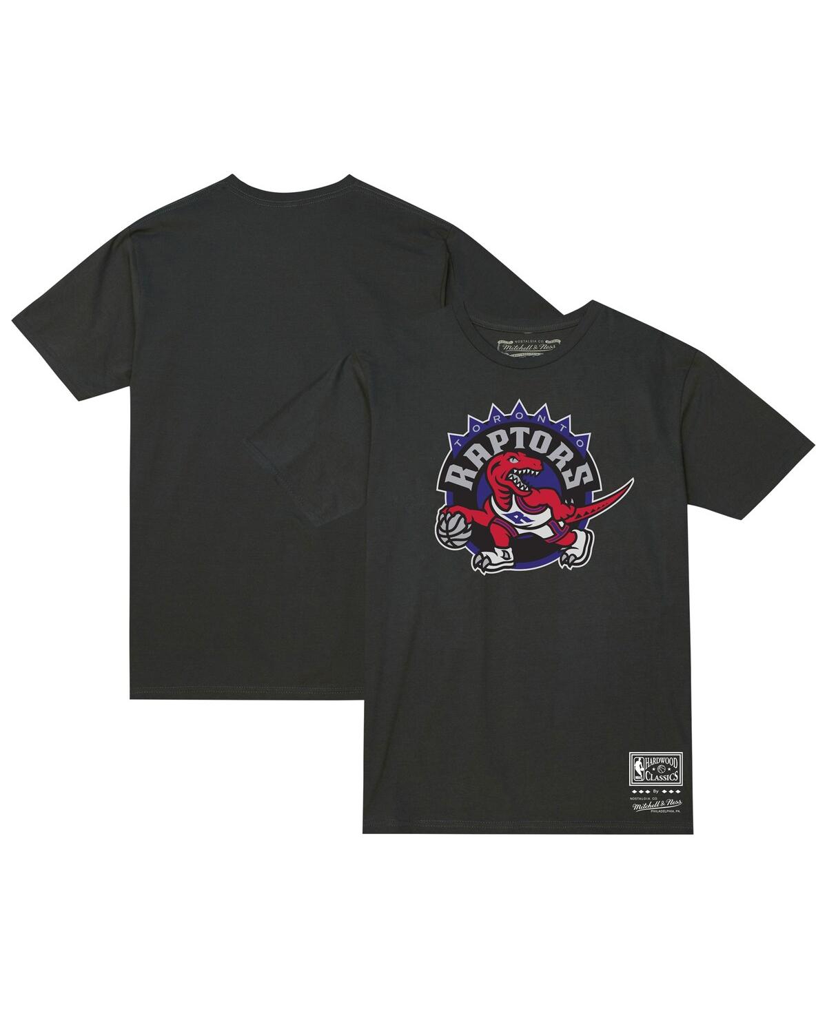 Men's and Women's Mitchell & Ness Black Toronto Raptors Hardwood Classics Mvp Throwback Logo T-shirt - Black