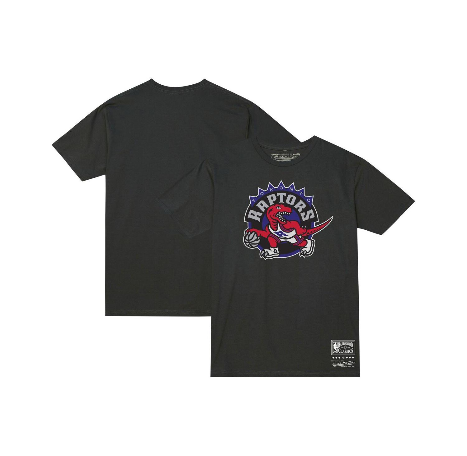 Men's and Women's Black Toronto Raptors Hardwood Classics MVP Throwback Logo T-shirt