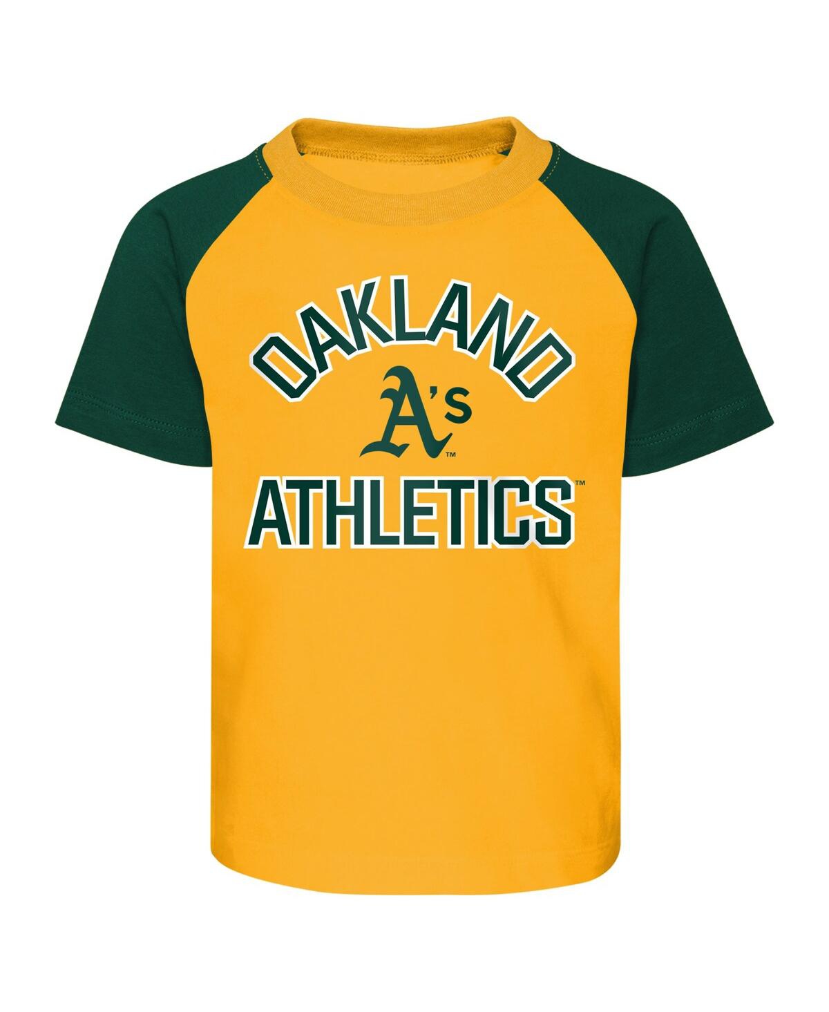 Baby Boys and Girls Heather Gray Oakland Athletics Ground Out Baller Raglan T-shirt and Shorts Set - Heather Gray