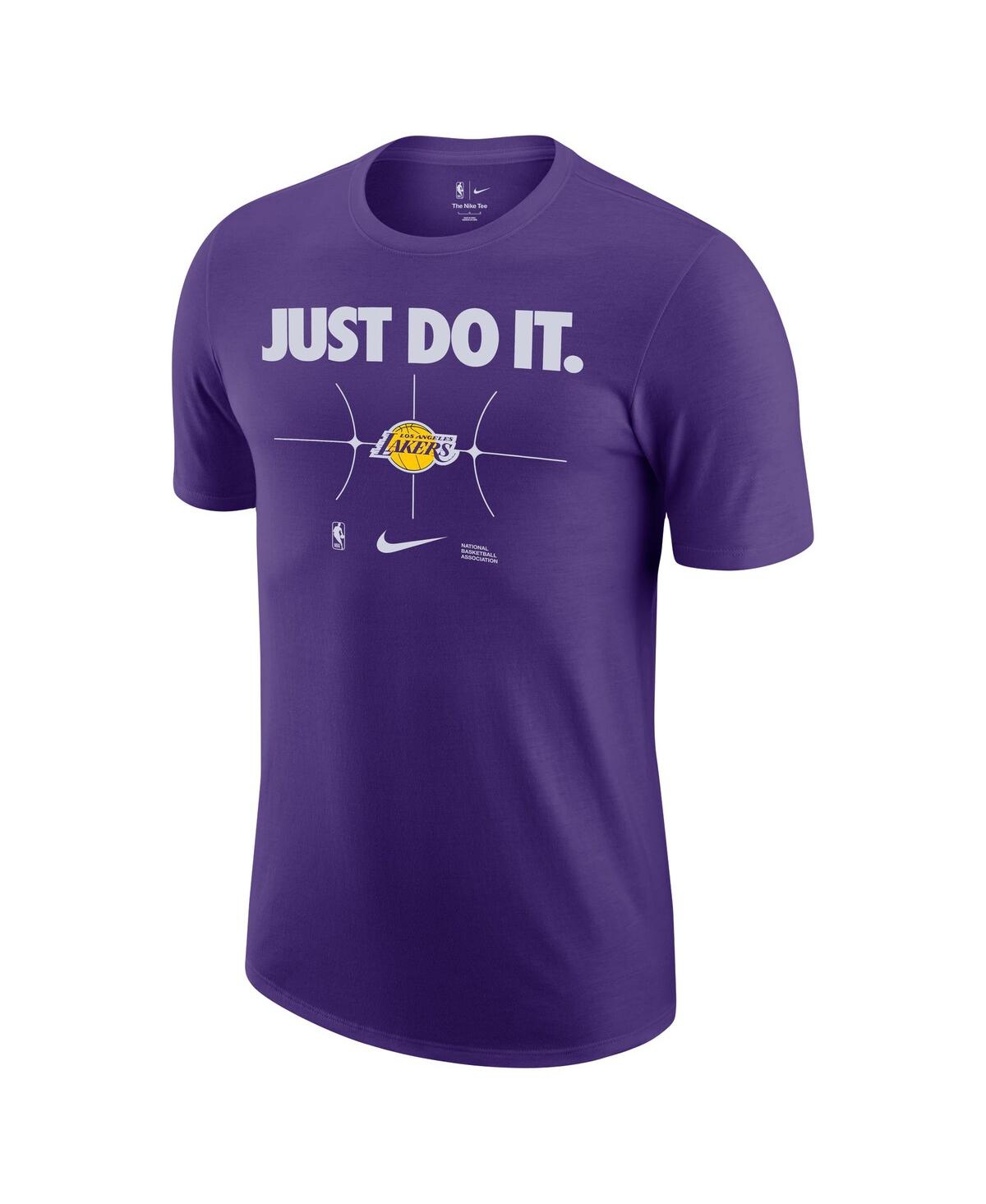 Shop Nike Men's  Purple Los Angeles Lakers Just Do It T-shirt