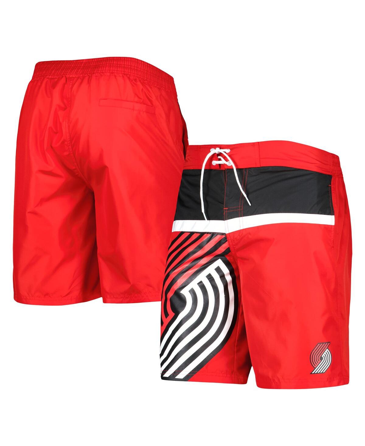 Shop G-iii Sports By Carl Banks Men's  Red Portland Trail Blazers Sea Wind Swim Trunks