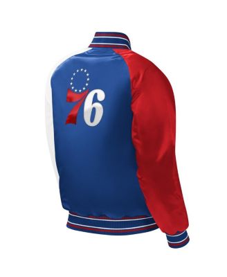 Big Boys Royal Philadelphia 76ers Raglan Full-Snap Varsity Jacket