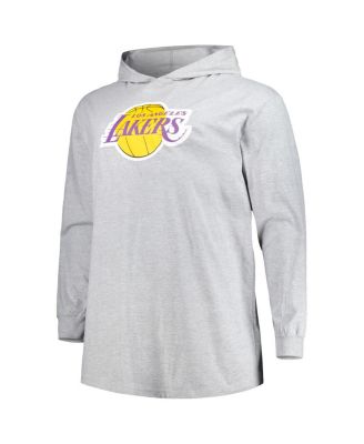 Men's Heather Gray Los Angeles Lakers Big and Tall Pullover Hoodie