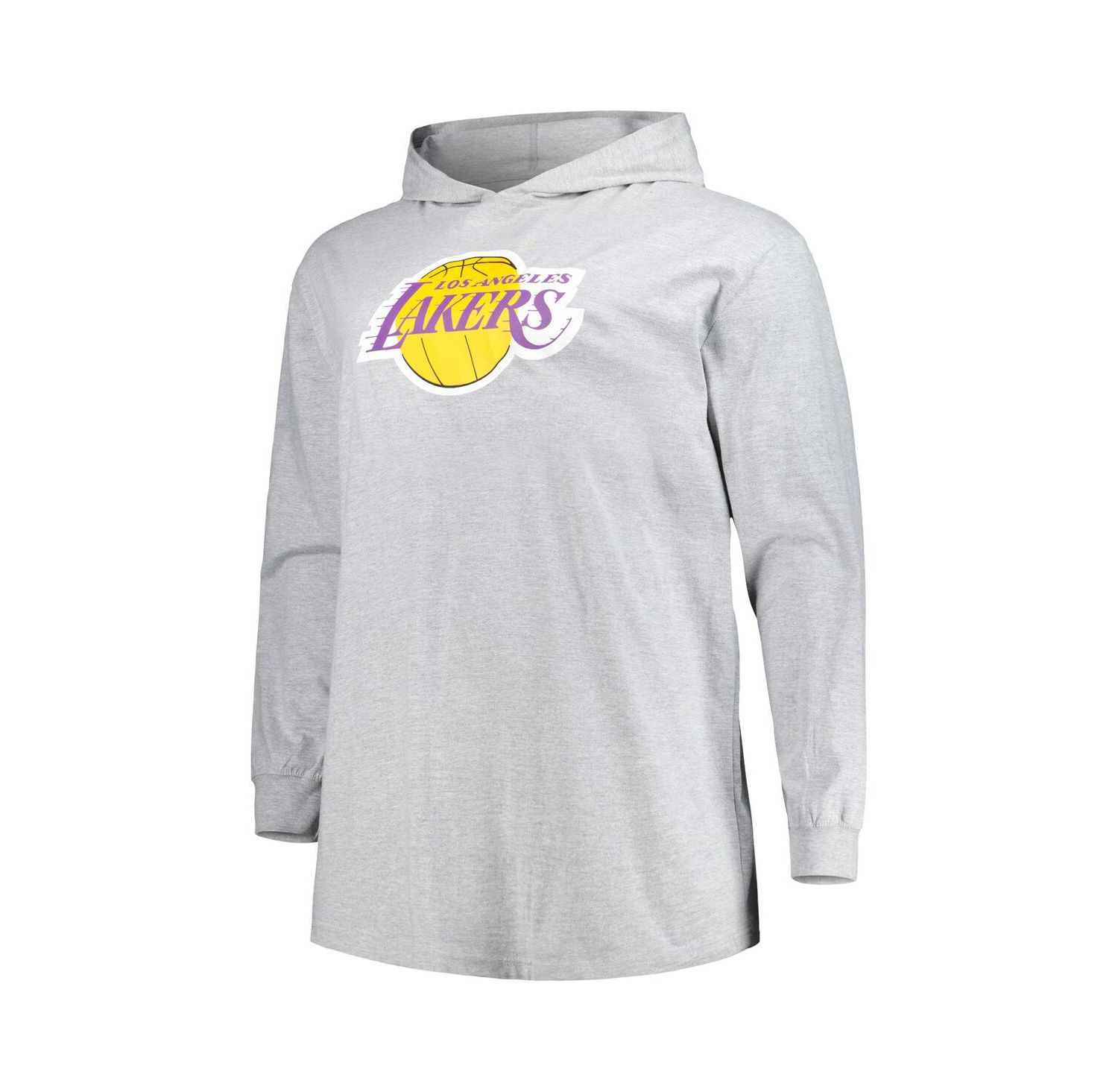 Men's Heather Gray Los Angeles Lakers Big and Tall Pullover Hoodie