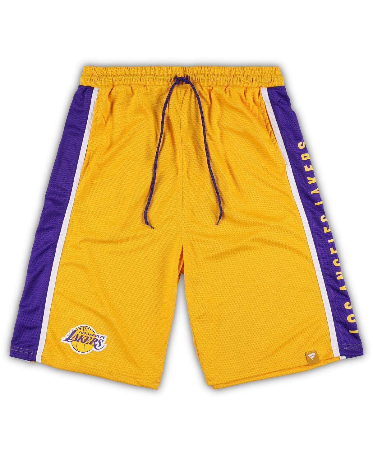 Shop Fanatics Men's  Gold Los Angeles Lakers Big And Tall Referee Iconic Mesh Shorts